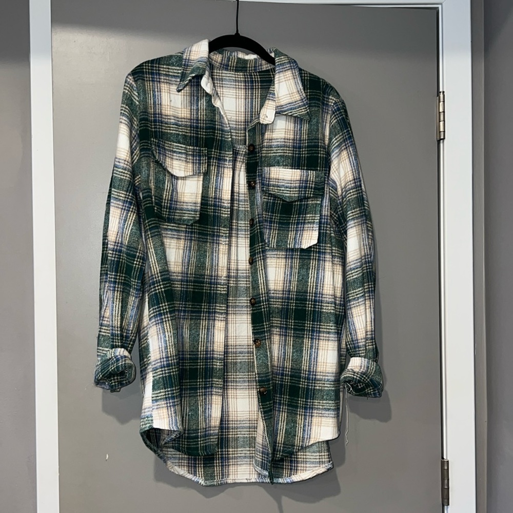 SHEIN Flannel Shacket